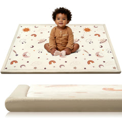 STARUIA memory foam play mat offers cushioned tummy time and safe crawling space.