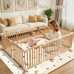 STARUIA 59x79 gray play mat demonstrated for tummy time use.