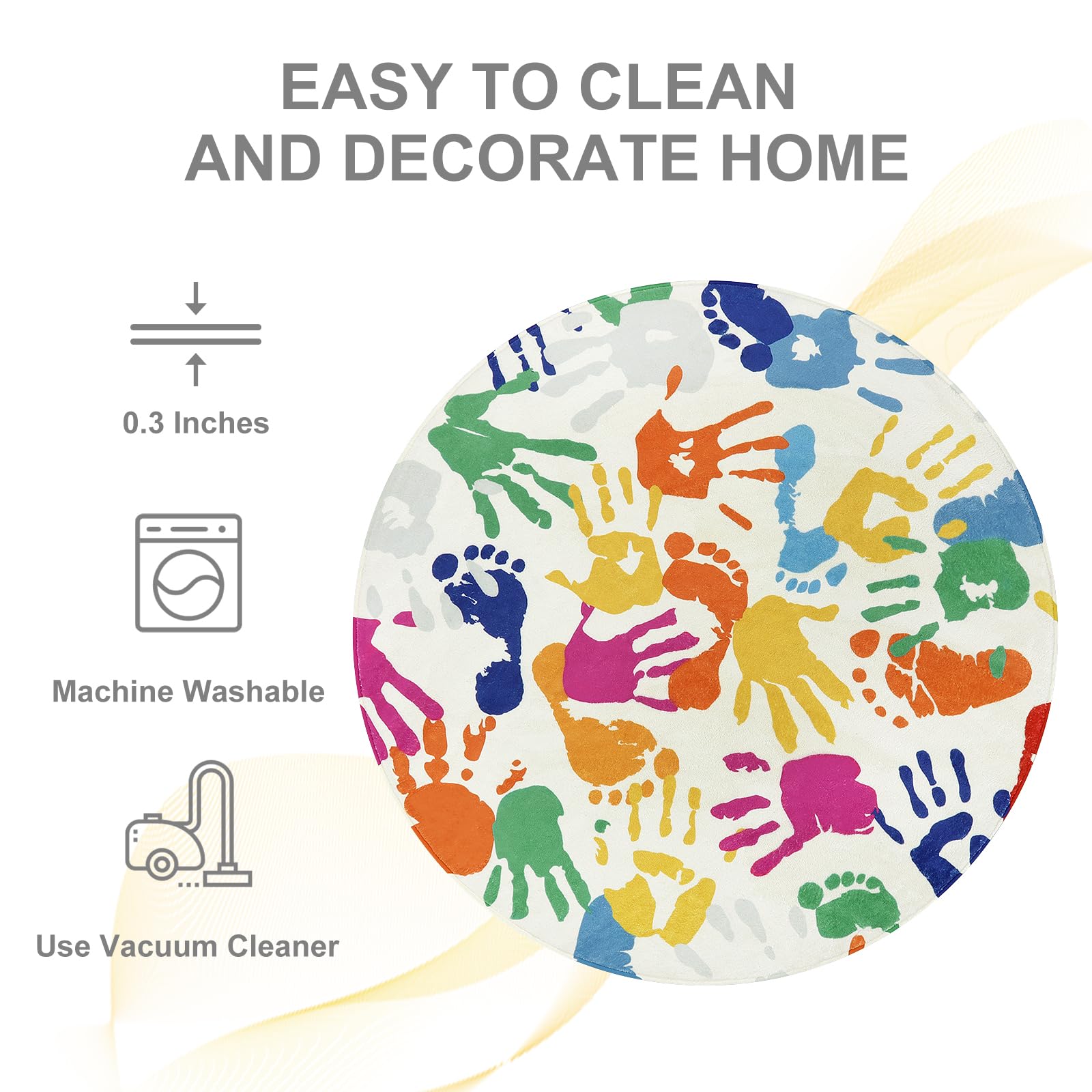 STARUIA rug with non-slip rubber backing helps protect floors.