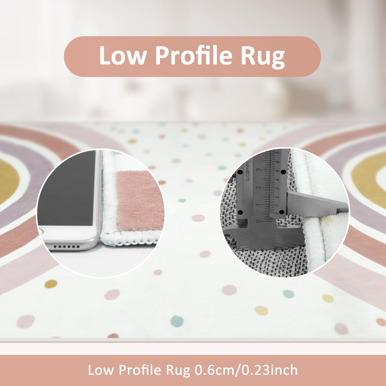 STARUIA Rainbow Rug is ideal for nurseries, playrooms, and homeschooling spaces.