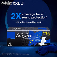 Stayfree Advanced XL All Night pad exterior sideview shows length and fit.