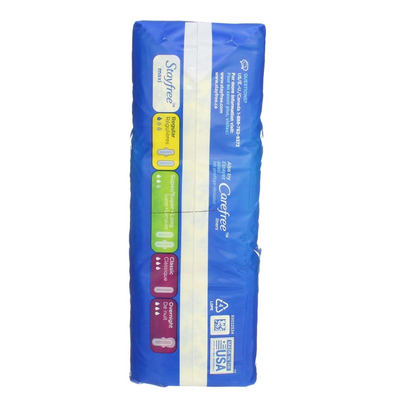 Stayfree reg maxi pad 24ct soft cover for comfortable feel.