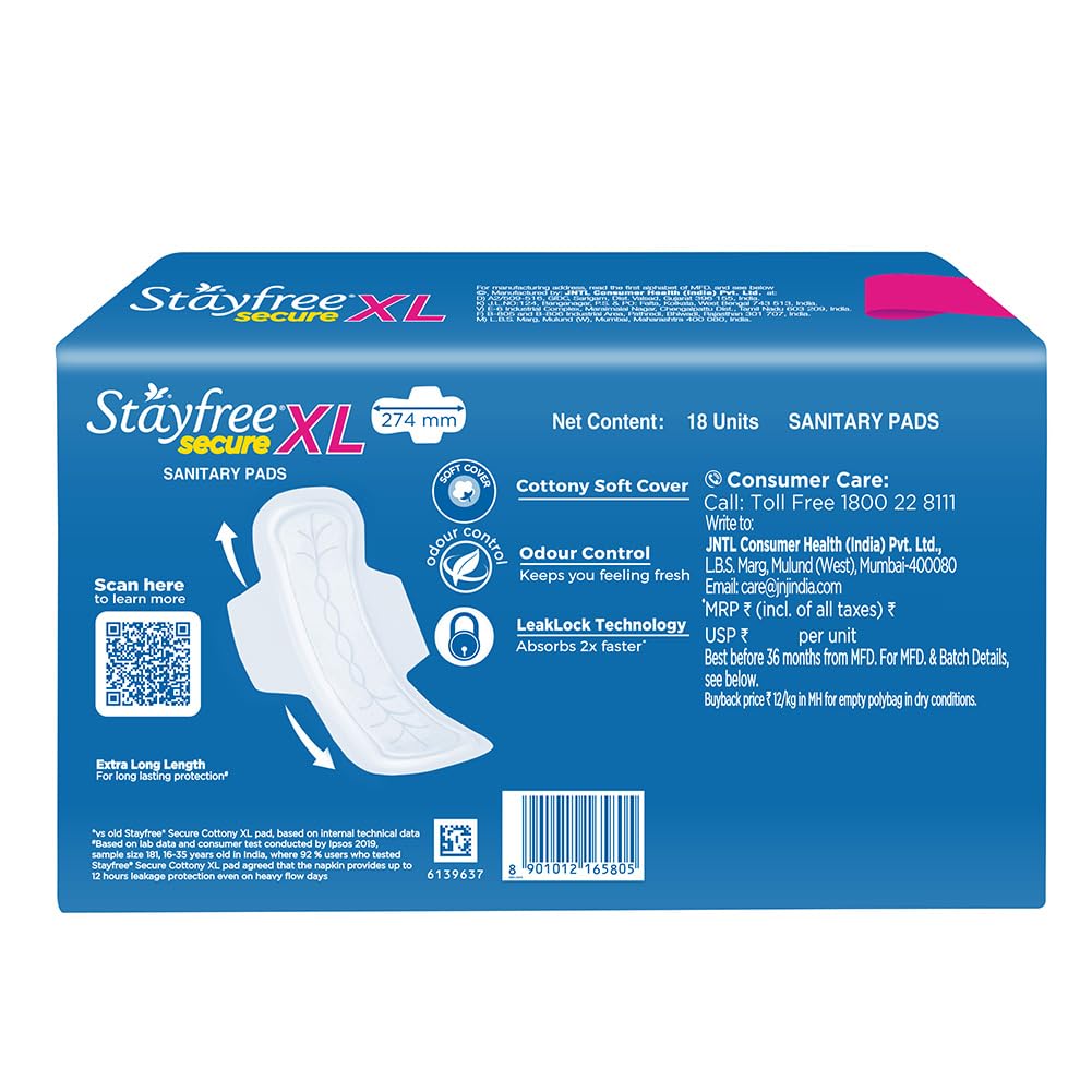 Stayfree Secure Cottony XL pad made in India