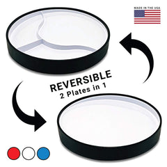 STAYnEAT slope n scoop dish guides food with one hand.