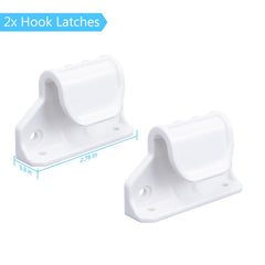 Stcockis mounting brackets stabilize a retractable gate on narrow door frames.
