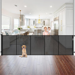 Stcockis reinforced 42-inch extra-tall gate closed, sturdy barrier for stairs and doorways.