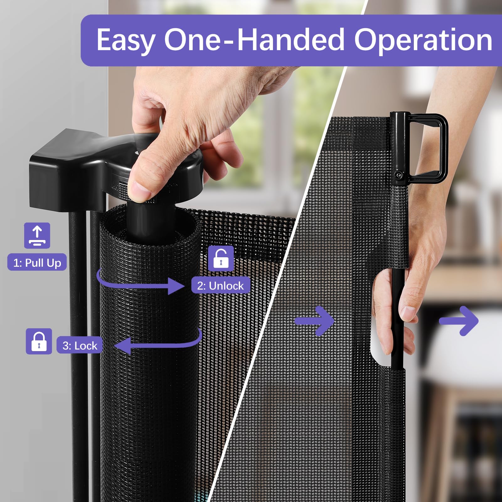 Scratch-resistant mesh remains clear when pets brush against it.