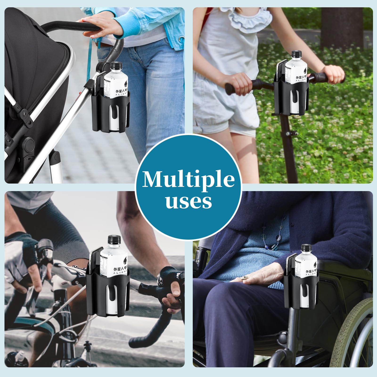 SteAnny cup holder swivels 360 degrees for flexible positioning.