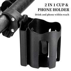 SteAnny cup holder on walker handle for easy reach.