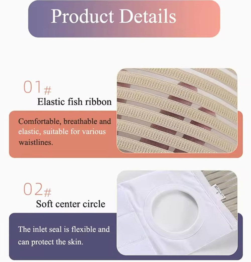 Steawoce ostomy belt—strong adhesive button for quick self-adjustment