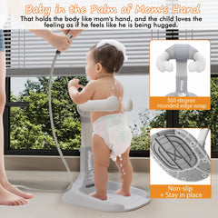 SteelSuperb adjustable-height baby bath stand adapts as your child grows.