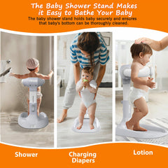 SteelSuperb anti-pinch silicone arms cushion your baby during baths.