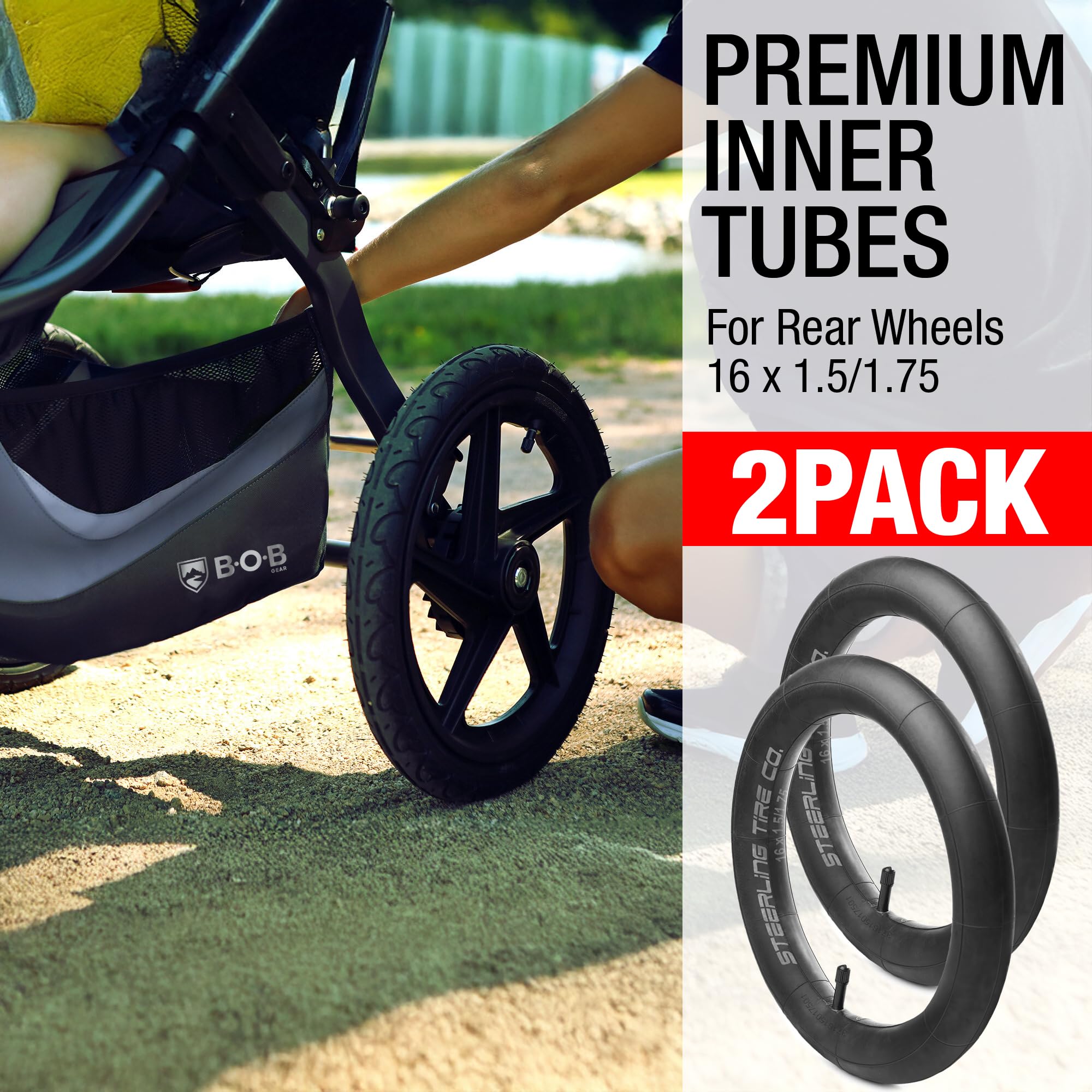 Steerling Tire Co. inner tube for Bob Revolution Flex provides quiet, reliable performance.