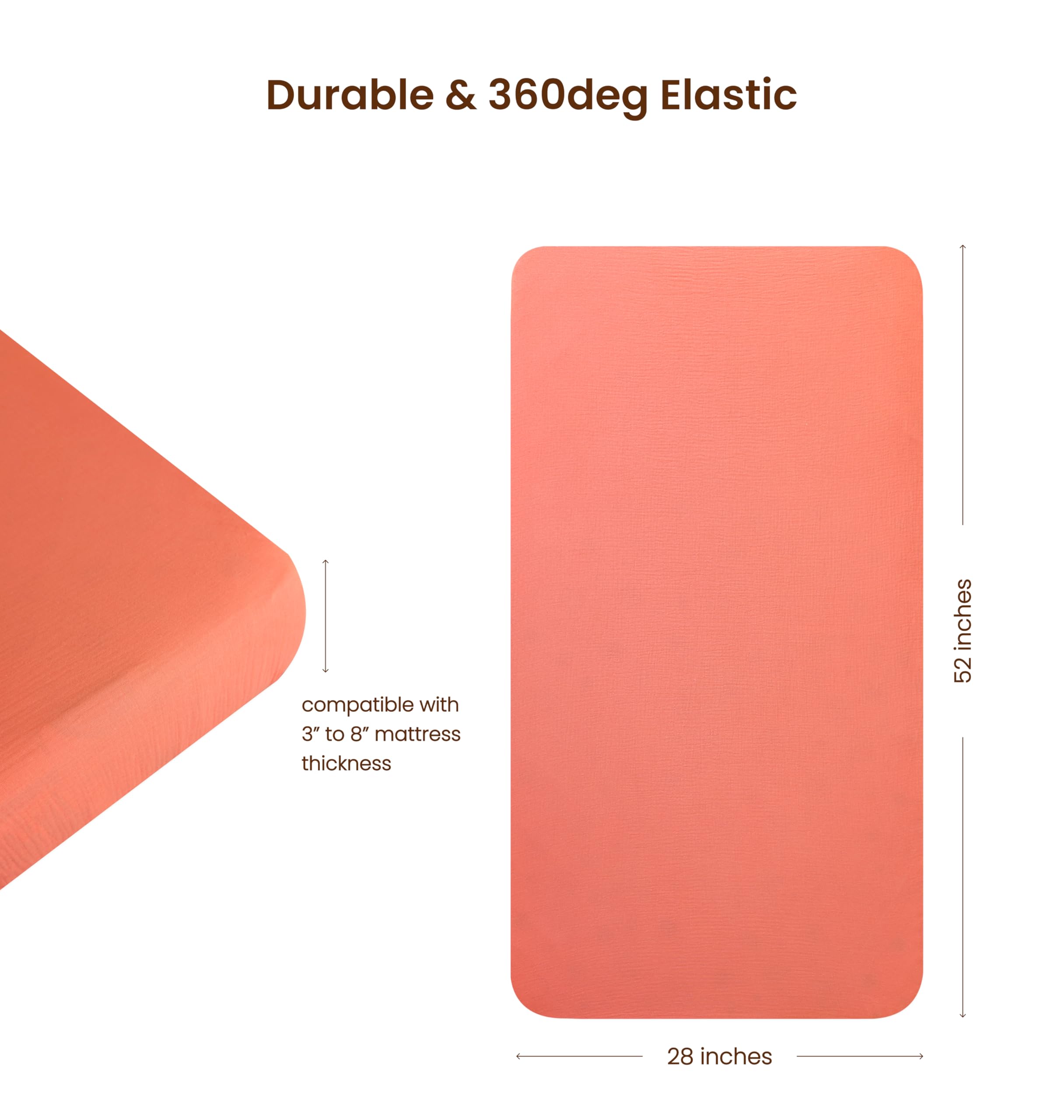 Elastic deep-pocket corner keeps Stellar Kiddos crib sheet secure on the mattress.