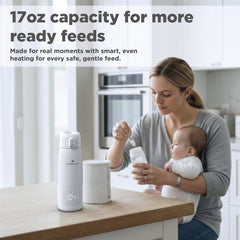 Stenviax Bottle Warmer Pro 500ml capacity supports multiple feeds away from home.
