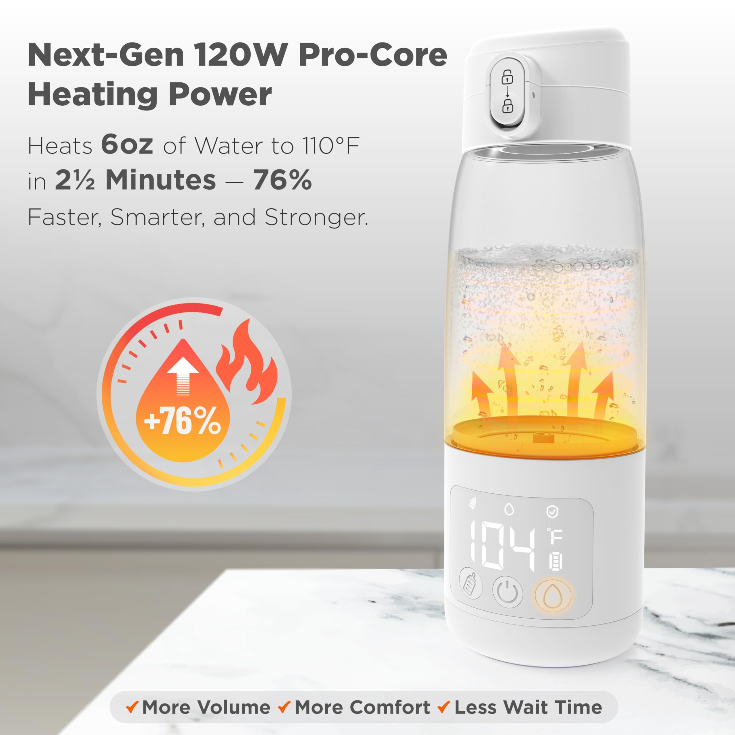 Stenviax Bottle Warmer Pro self-sterilization cycle enables quick sanitation between feeds.
