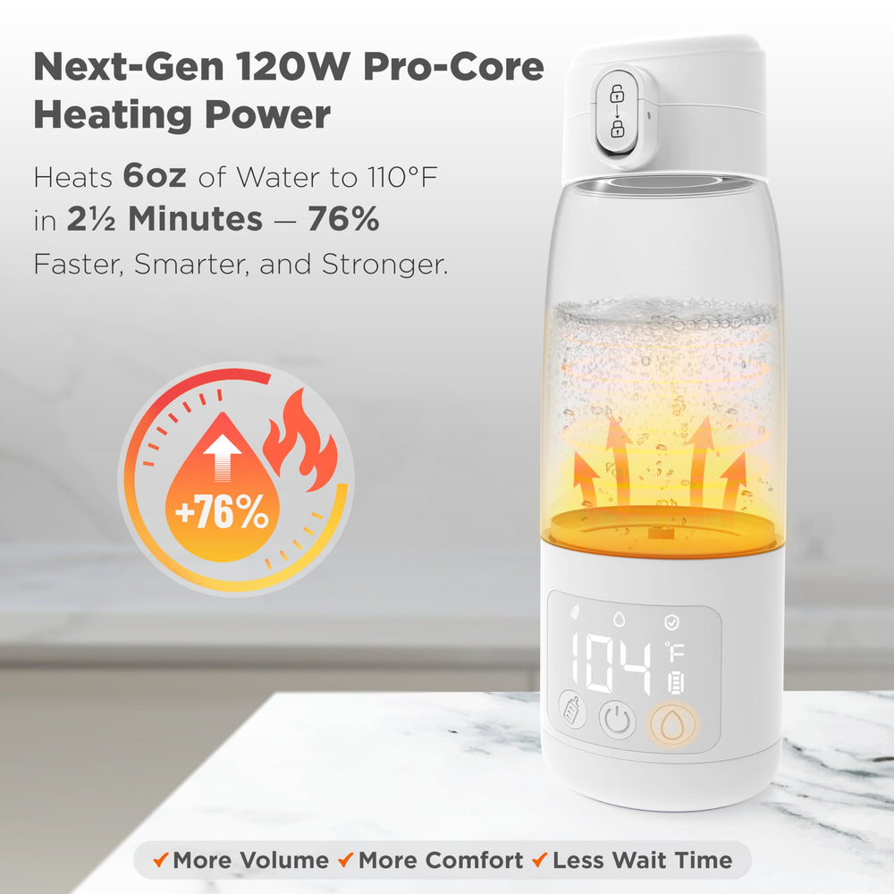 Stenviax Bottle Warmer Pro self-sterilization cycle enables quick sanitation between feeds.
