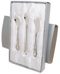 Stephan Baby keepsake 3-piece feeding set with silver plating for timeless mealtime keepsakes.