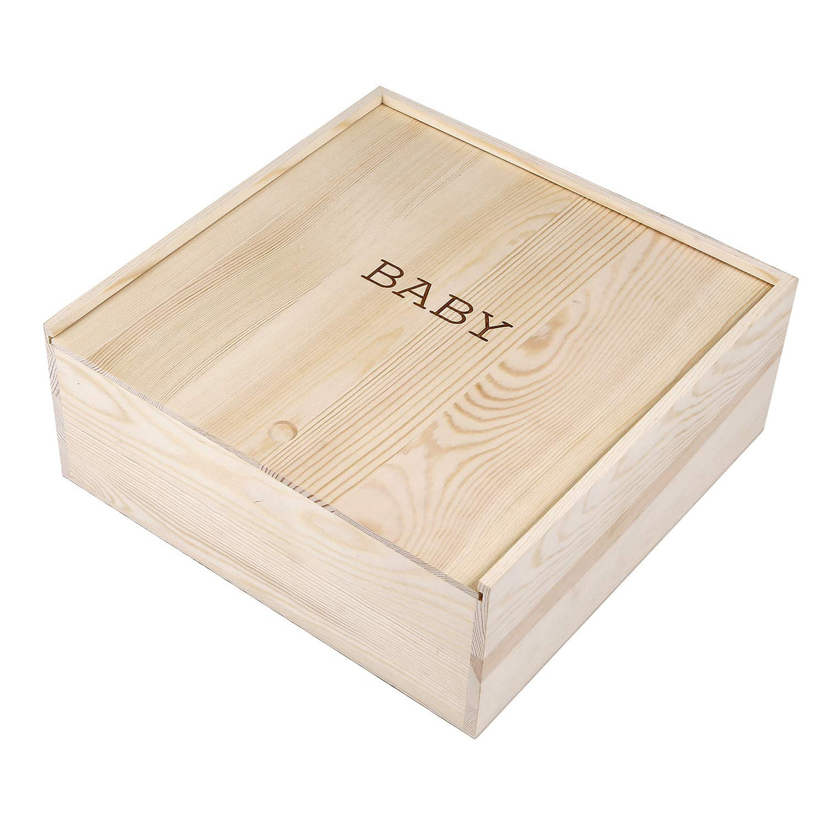 Stephan Baby natural pine keepsake box full view for baby mementos