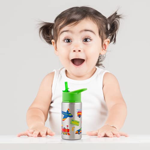 Stephen Joseph 18-ounce insulated bottle keeps drinks warm or cool