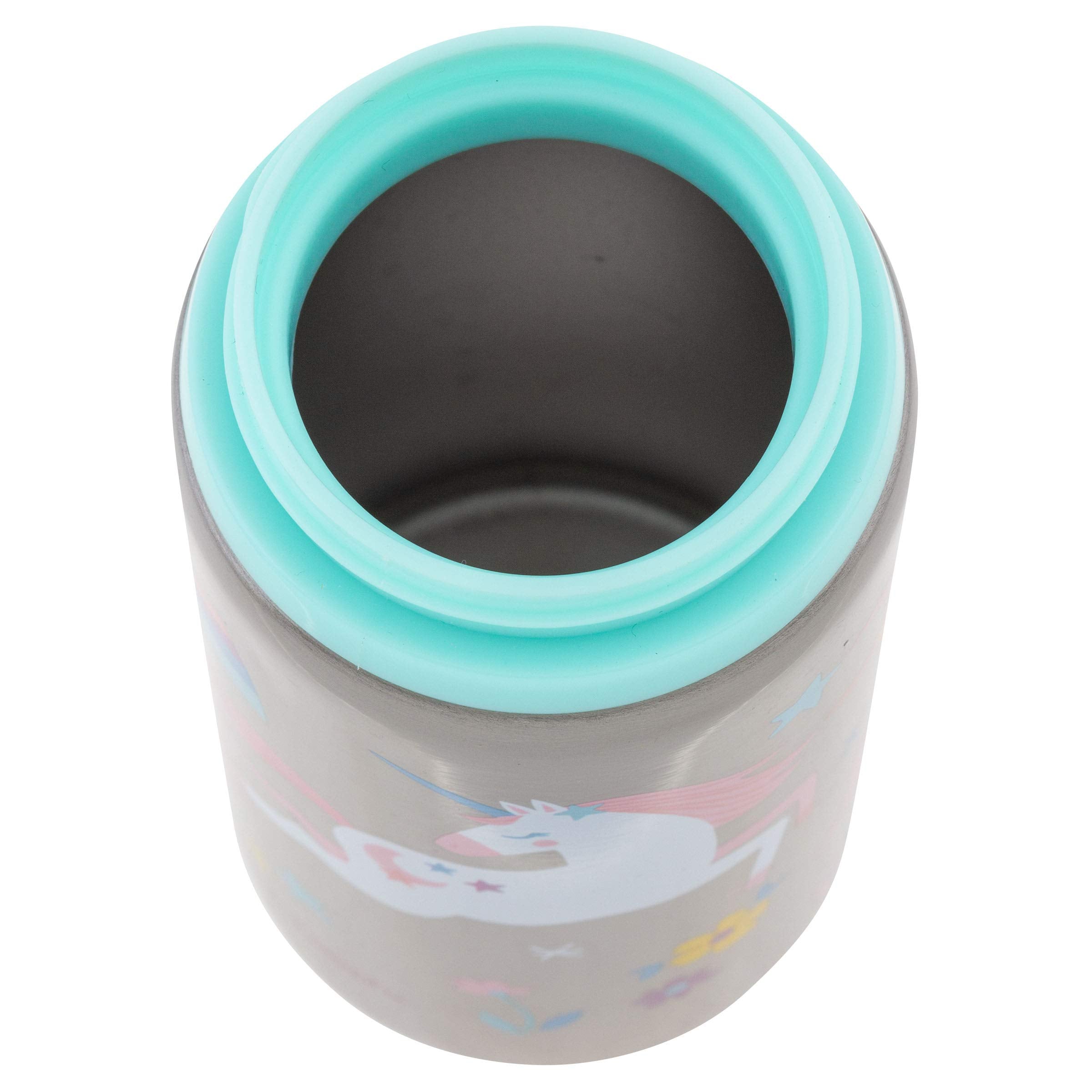 Stephen Joseph bottle featuring straw lid flip-top for easy, leak-free sipping.