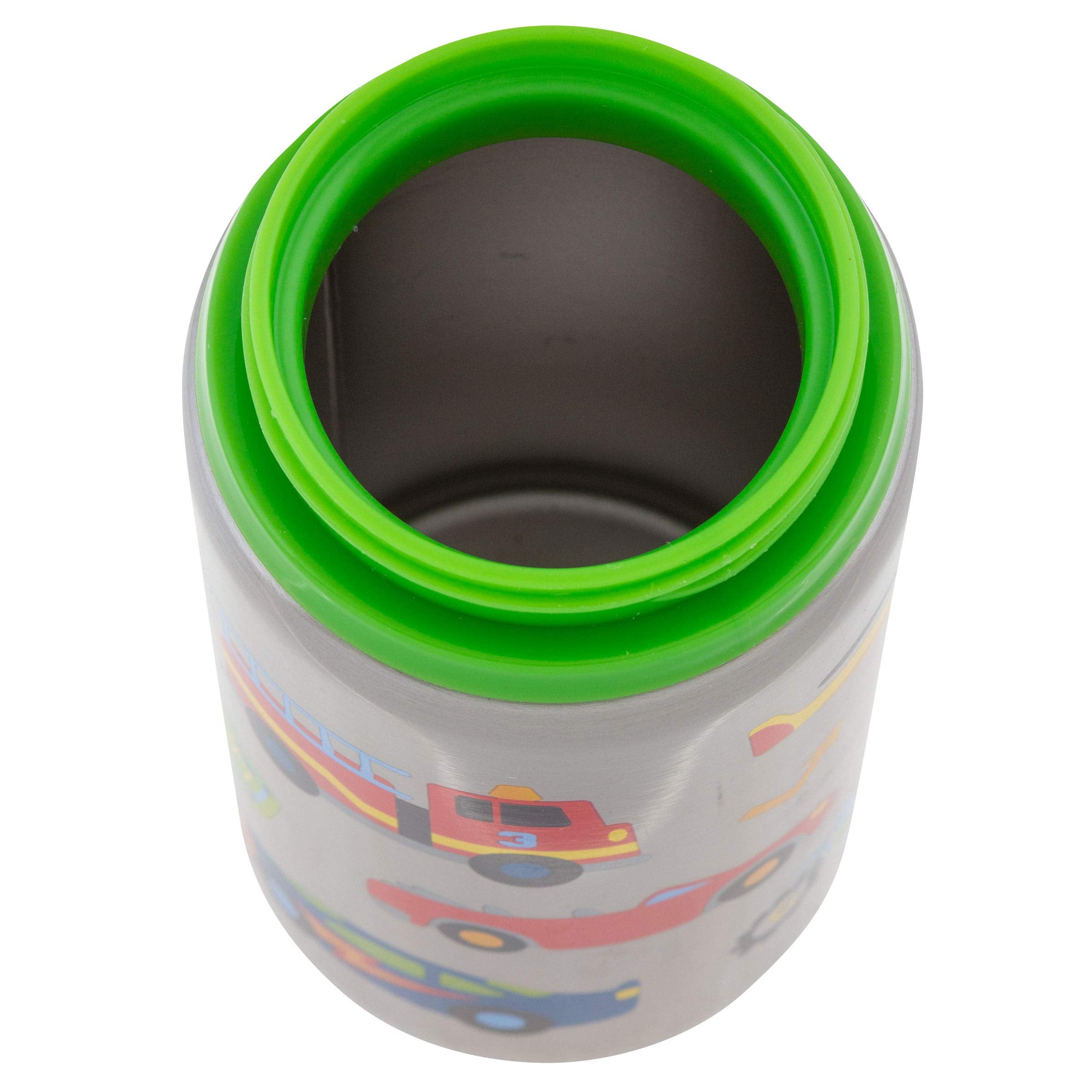 Stephen Joseph bottle with flip-top spout prevents leaks during playtime