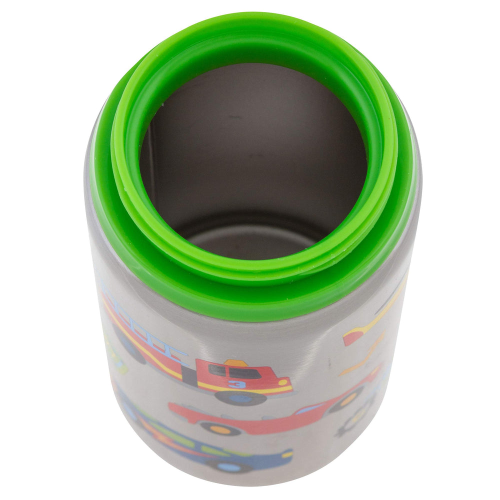 Stephen Joseph bottle with flip-top spout prevents leaks during playtime