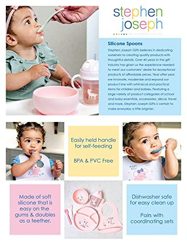 Stephen Joseph colorful spoons invite babies to explore colors and textures during meals