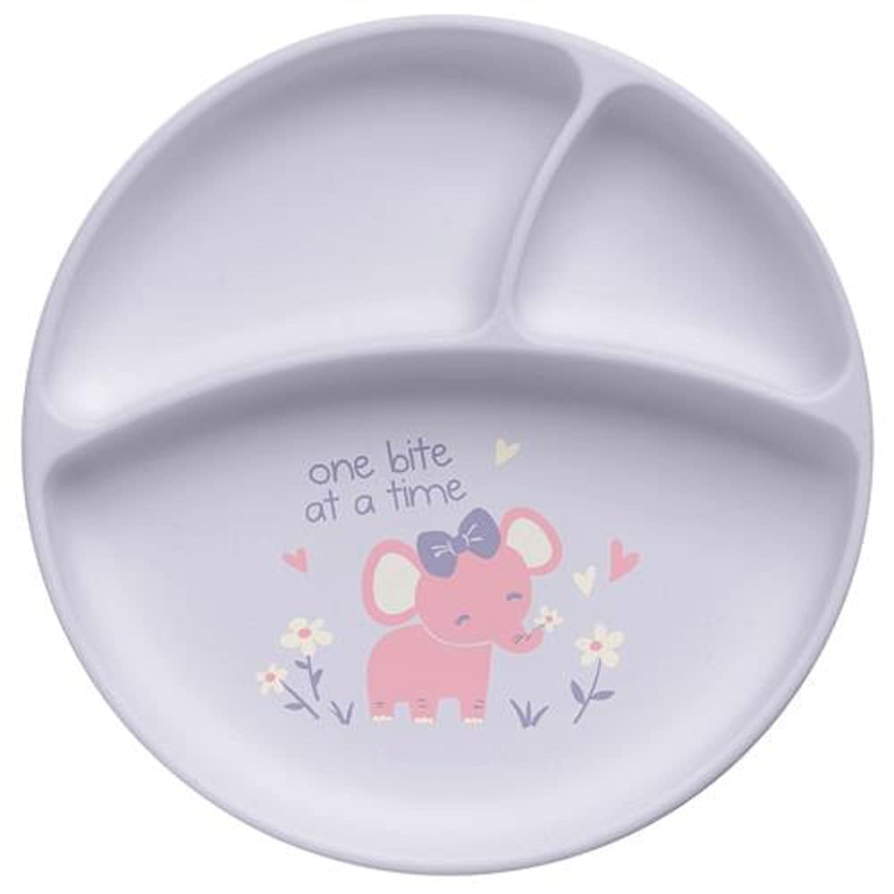 Stephen Joseph elephant silicone baby plate with suction keeps meals in place and reduces spills
