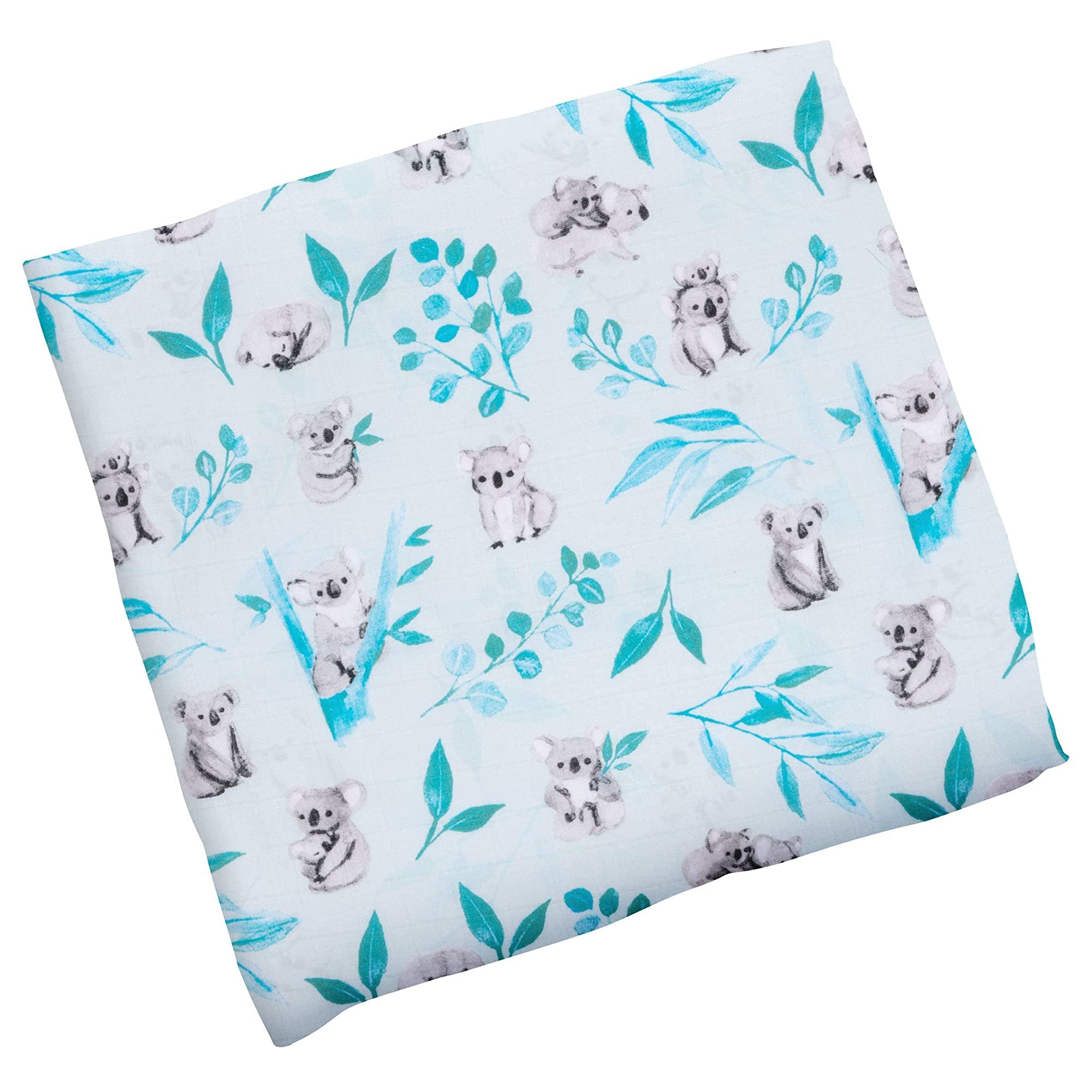 Stephen Joseph Koala muslin swaddle blanket offers soft, breathable cotton for cozy swaddling.