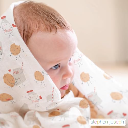 Stephen Joseph muslin blanket handy for cleaning up messes on the go.
