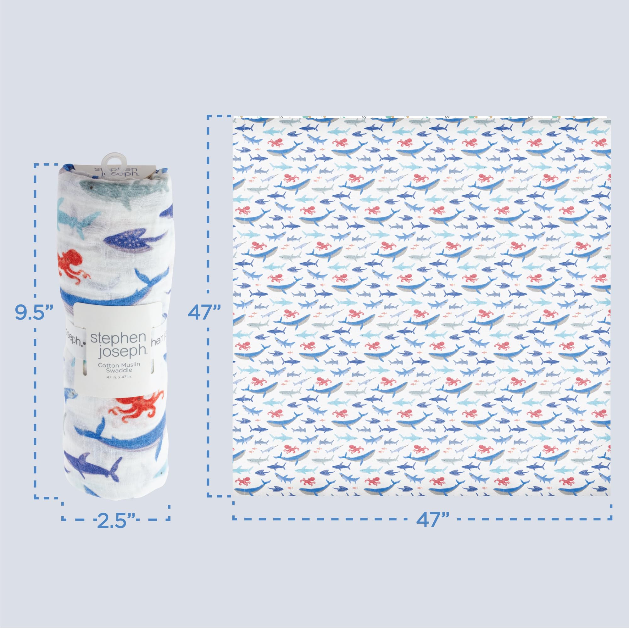 Stephen Joseph muslin blanket feeding wrap for lightweight meal coverage.
