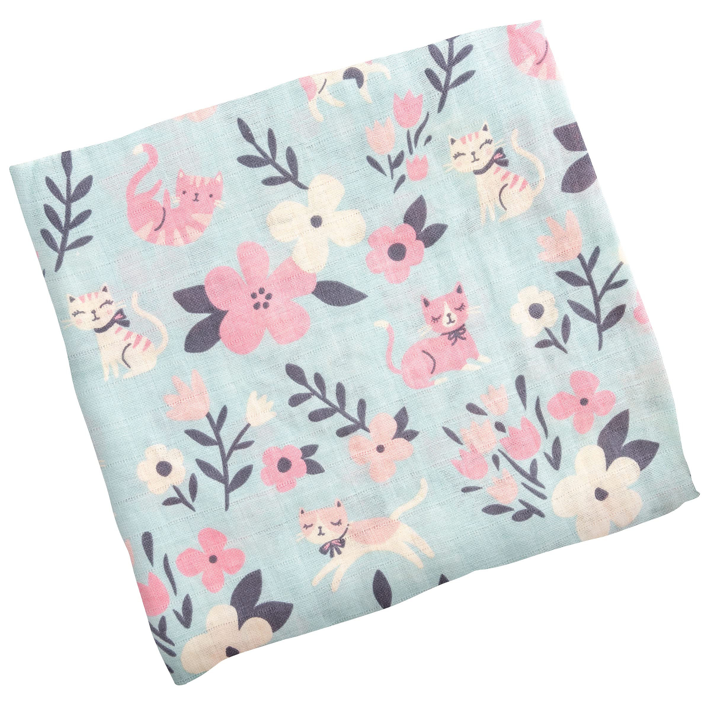 Stephen Joseph muslin swaddle blanket with cat design for cozy swaddling