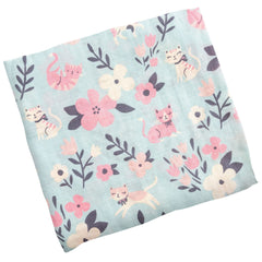 Stephen Joseph muslin swaddle blanket with cat design for cozy swaddling