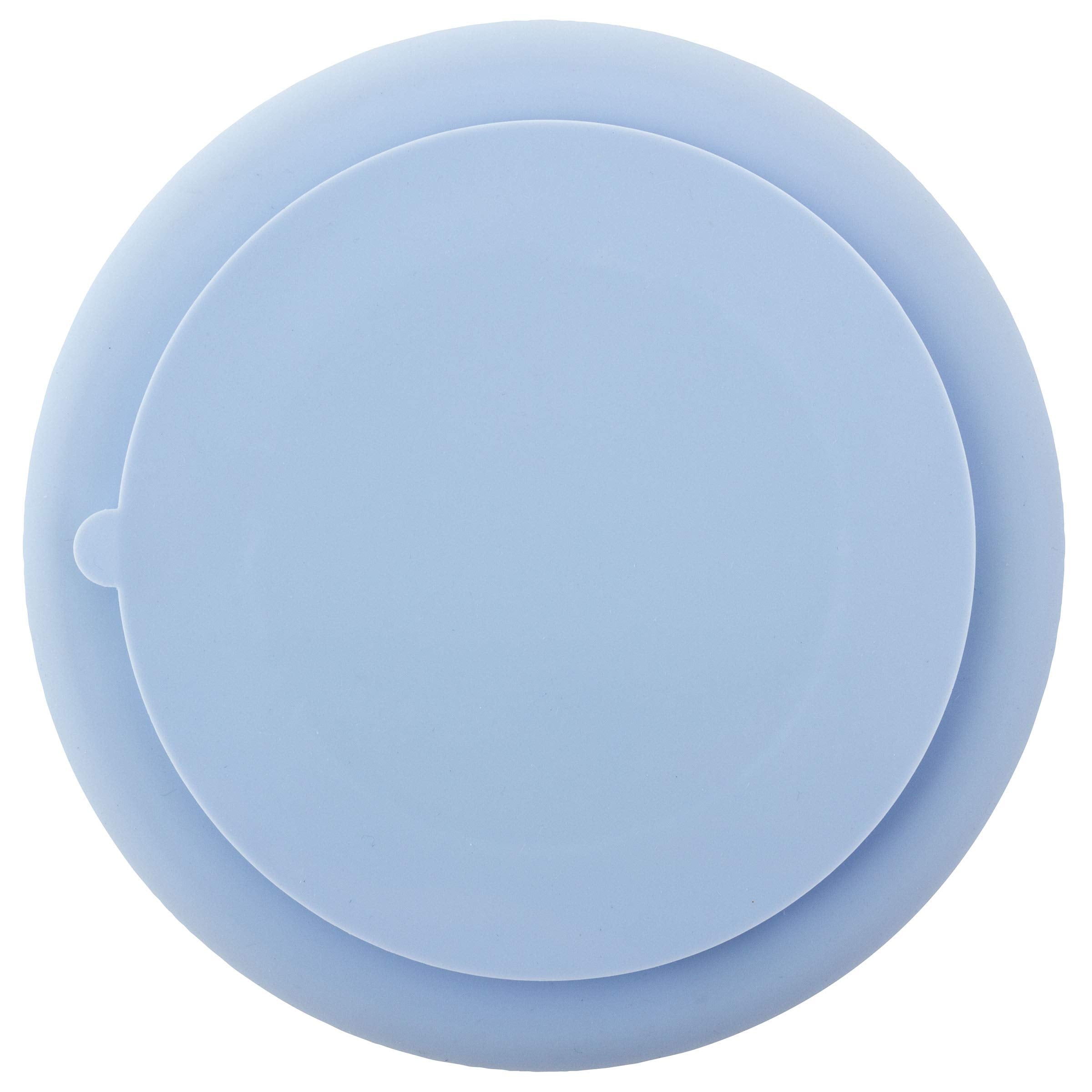 Stephen Joseph shark silicone baby plate on table, dishwasher-safe for easy cleanup.