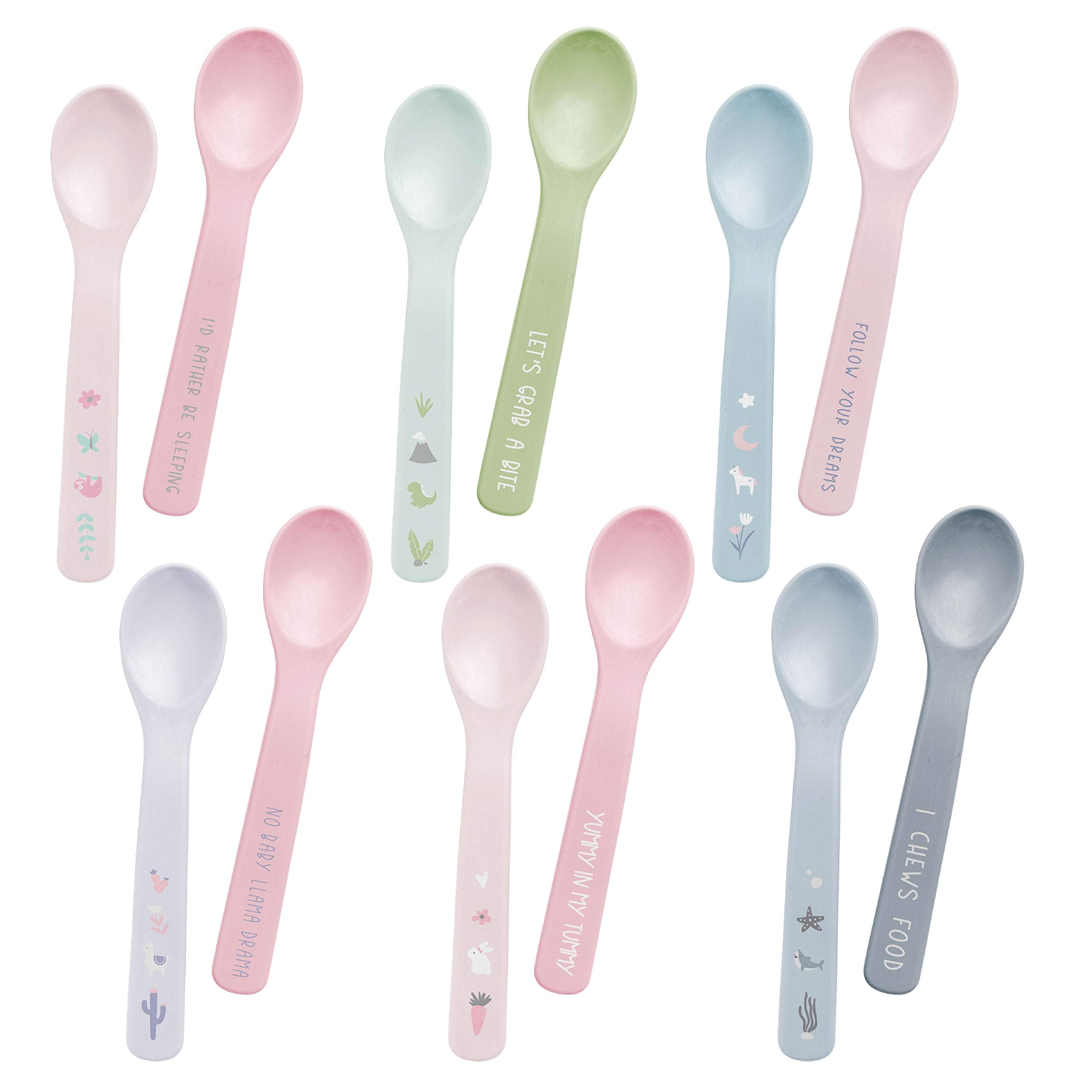 Stephen Joseph silicone spoon collection design coordinates with meal time sets for cohesive dining