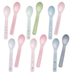 Stephen Joseph silicone spoon collection design coordinates with meal time sets for cohesive dining
