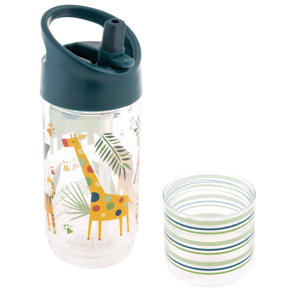 Stephen Joseph bottle with detachable snack cup in a zoo design for easy on-the-go snacks