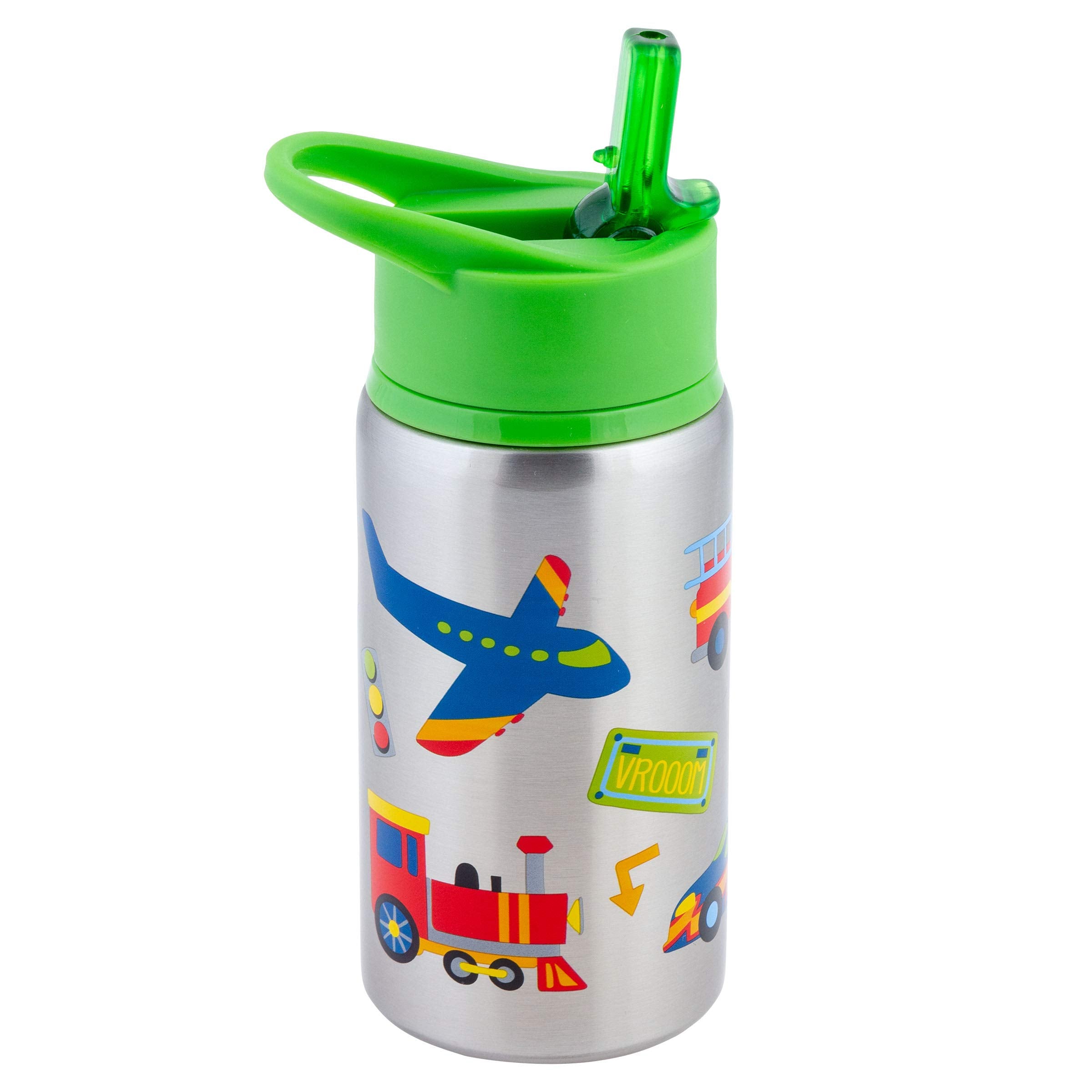 Stephen Joseph stainless steel bottle 18oz with straw lid for leak-free hydration on the go