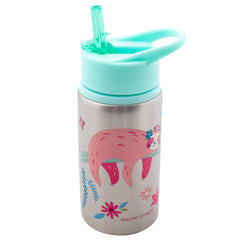 Stephen Joseph stainless-steel water bottle with straw lid for spill-free sipping on the go