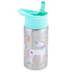 Stephen Joseph unicorn-pattern stainless steel bottle aids kid hydration with durable design.