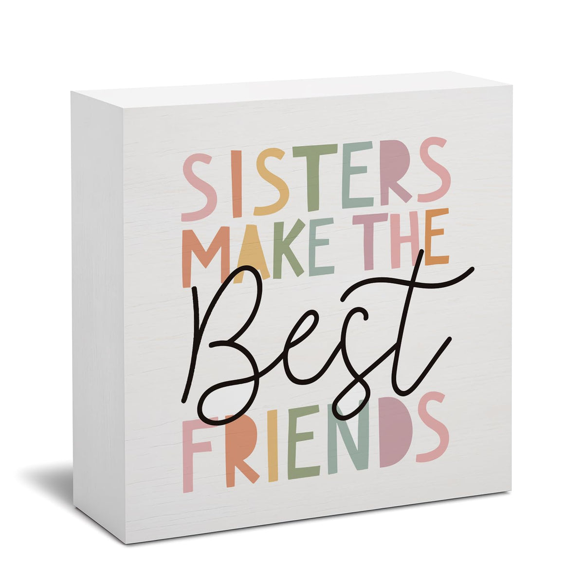 STHTTSW sisters make the best friends sign adds a charming focal point to a toddler girl room.