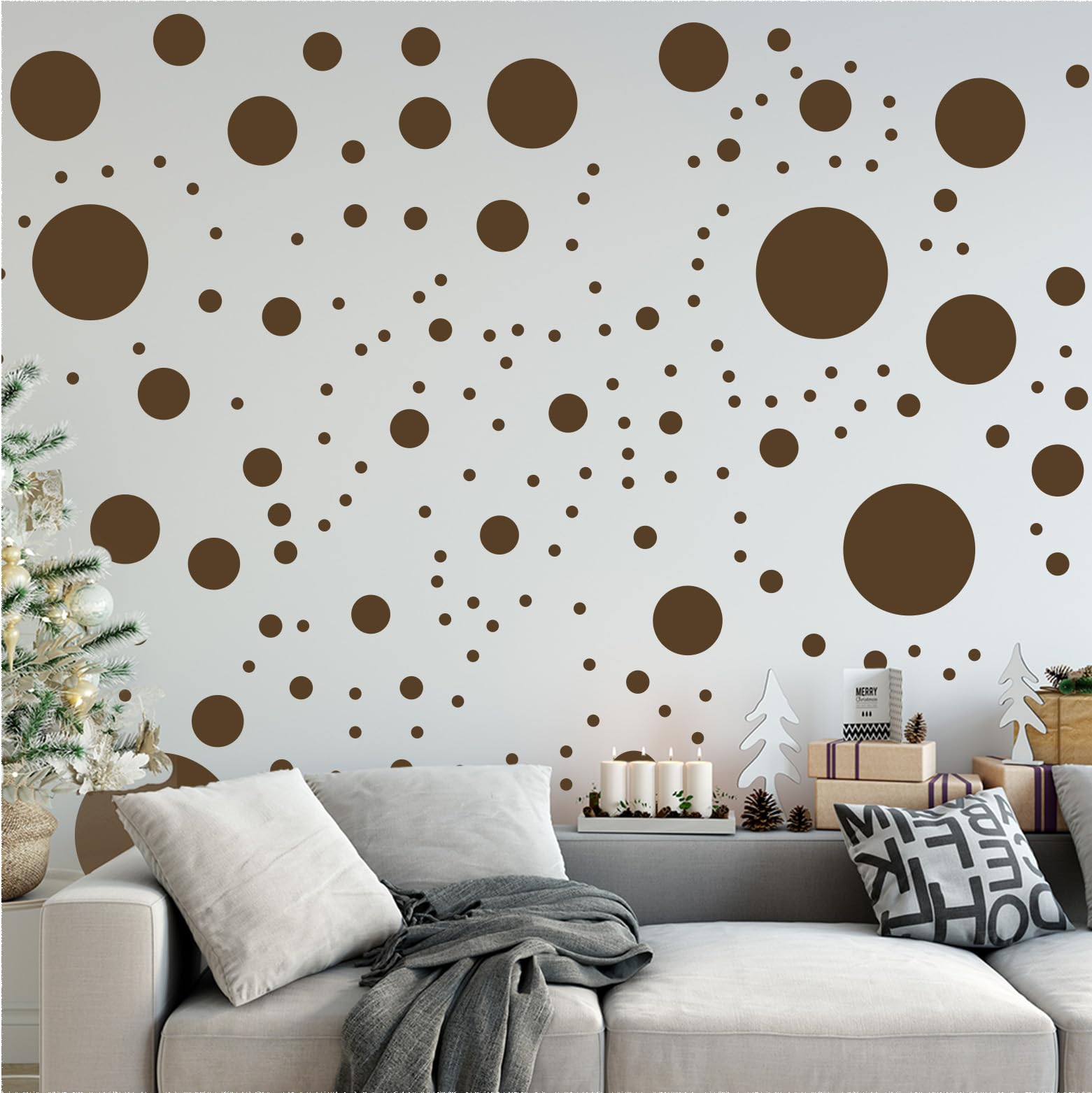 StickerDeen brown dots decorate kid-friendly bedrooms with a soft, warm vibe.