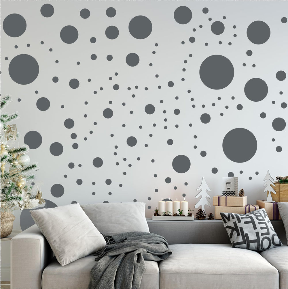 StickerDeen living room dot stickers grey decor for a soft pattern.