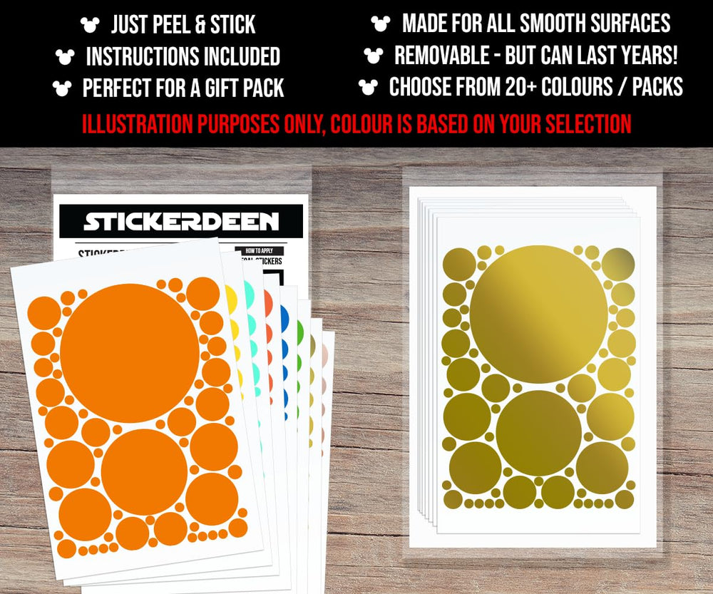 StickerDeen precision-cut circles appear painted with no borders