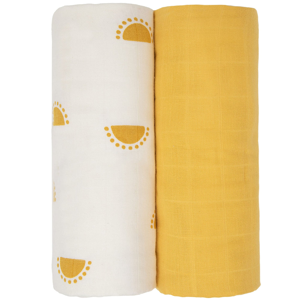 Sticky Toffee Muslin Swaddle gift-ready packaging.