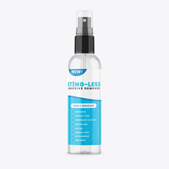 Sting-Less Adhesive Remover for bandages, gentle sting-free cleanup.