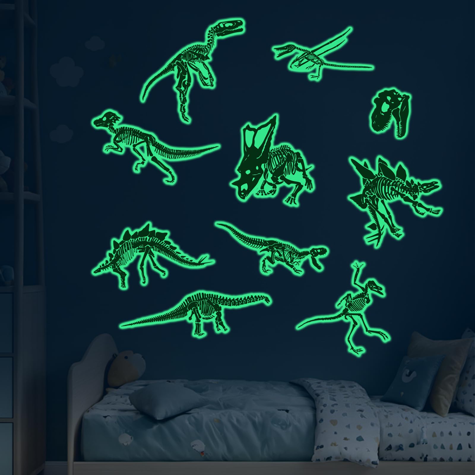 STNRST-IN Dinosaur wall decals, 10 large stickers, boost imaginative play and room decor.
