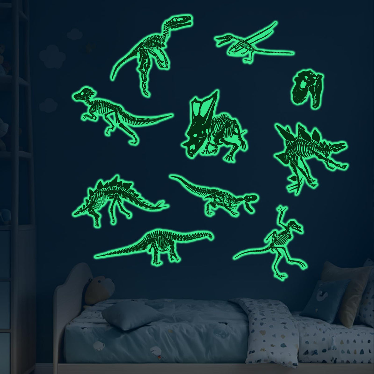 STNRST-IN Dinosaur wall decals, 10 large stickers, boost imaginative play and room decor.