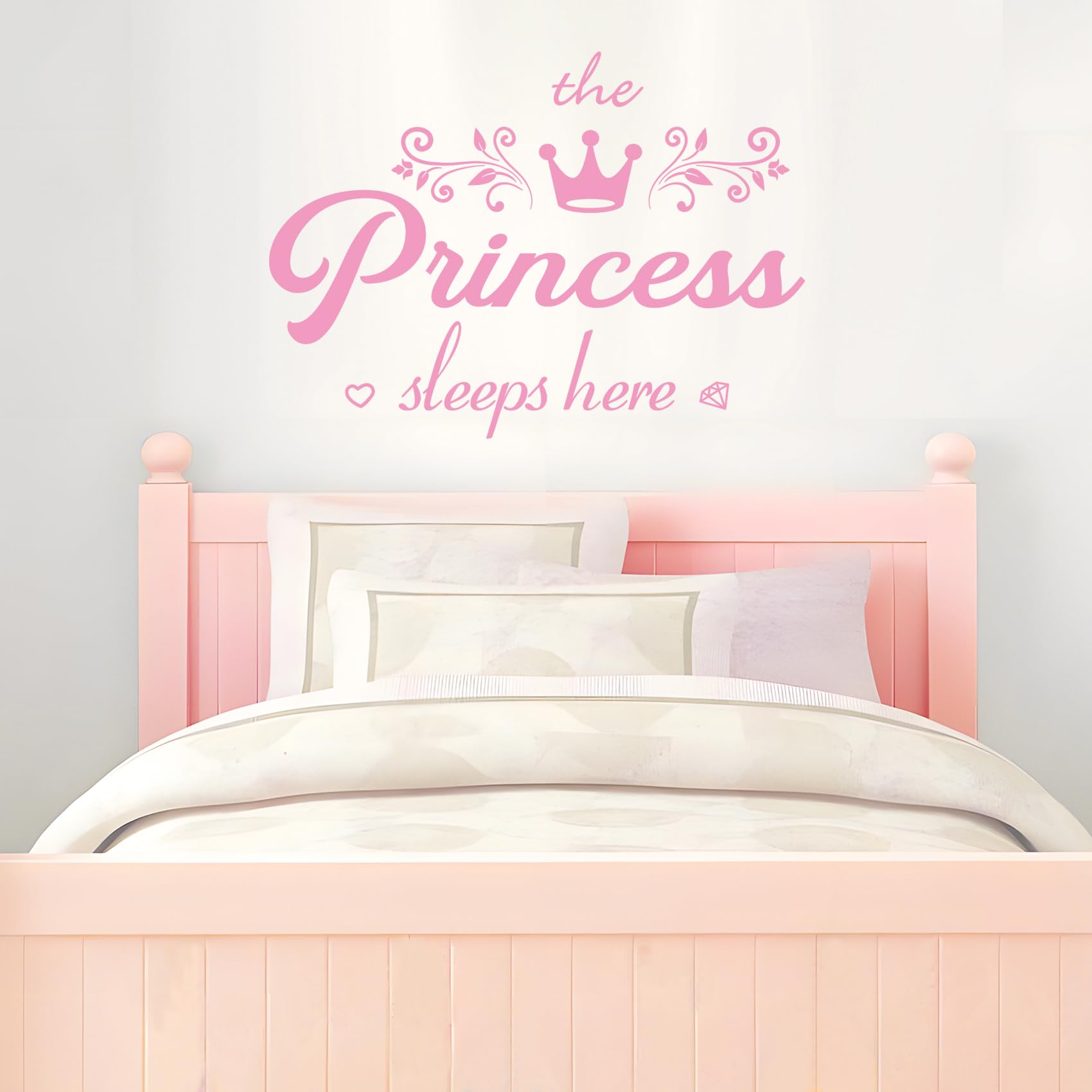 STNRST-IN pink hearts and diamonds wall art for kids room.